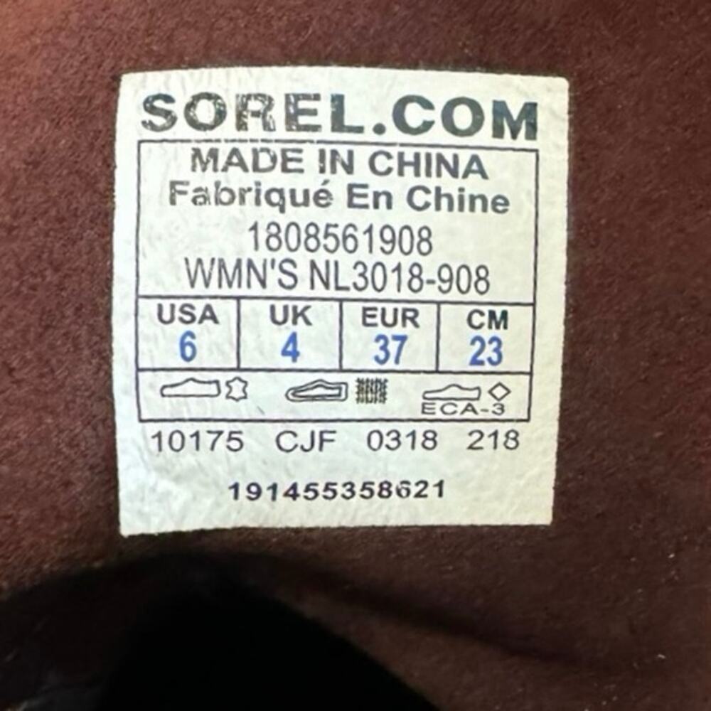 SOREL Joan of Artic Woman's Pull On Lace Up Suede Wedge Boots Sz 6 Cattail shoes - Picture 7 of 8